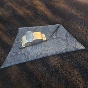 Snakeskin Clutch with Gold Bracelet